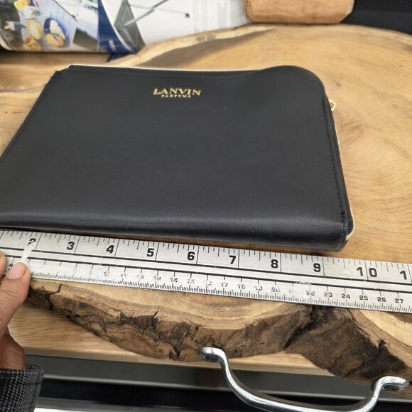 LANVIN Turkish Airlines Business Class Amenity Kit Black Zip Around - Picture 5 of 8